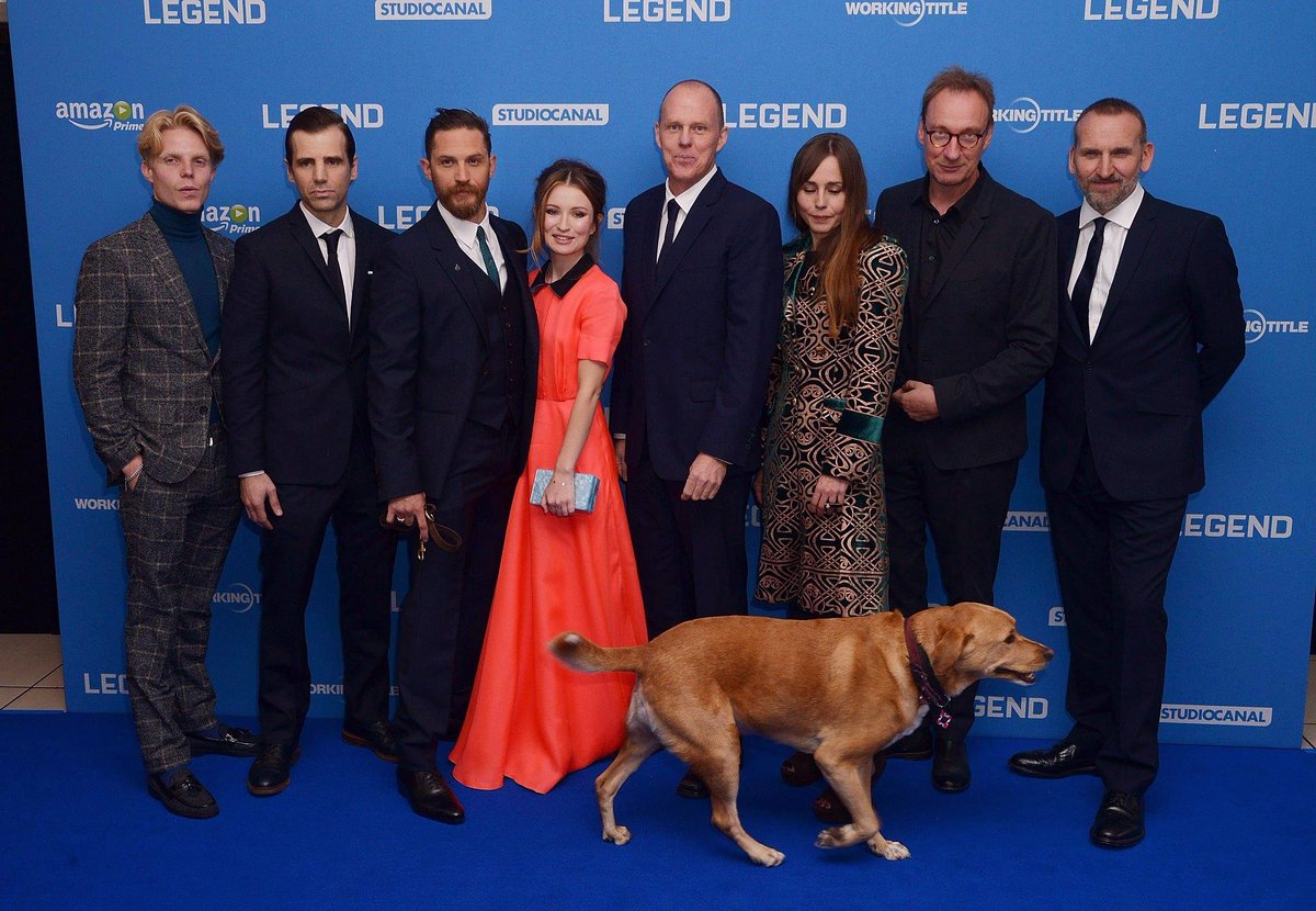 We’re trying not to obsess over Nick Conrad’s best friend, Woody. 🐕 The cast of THE KRAYS at the Los Angeles world premiere. #TheKraysMovie, now playing in theaters everywhere!