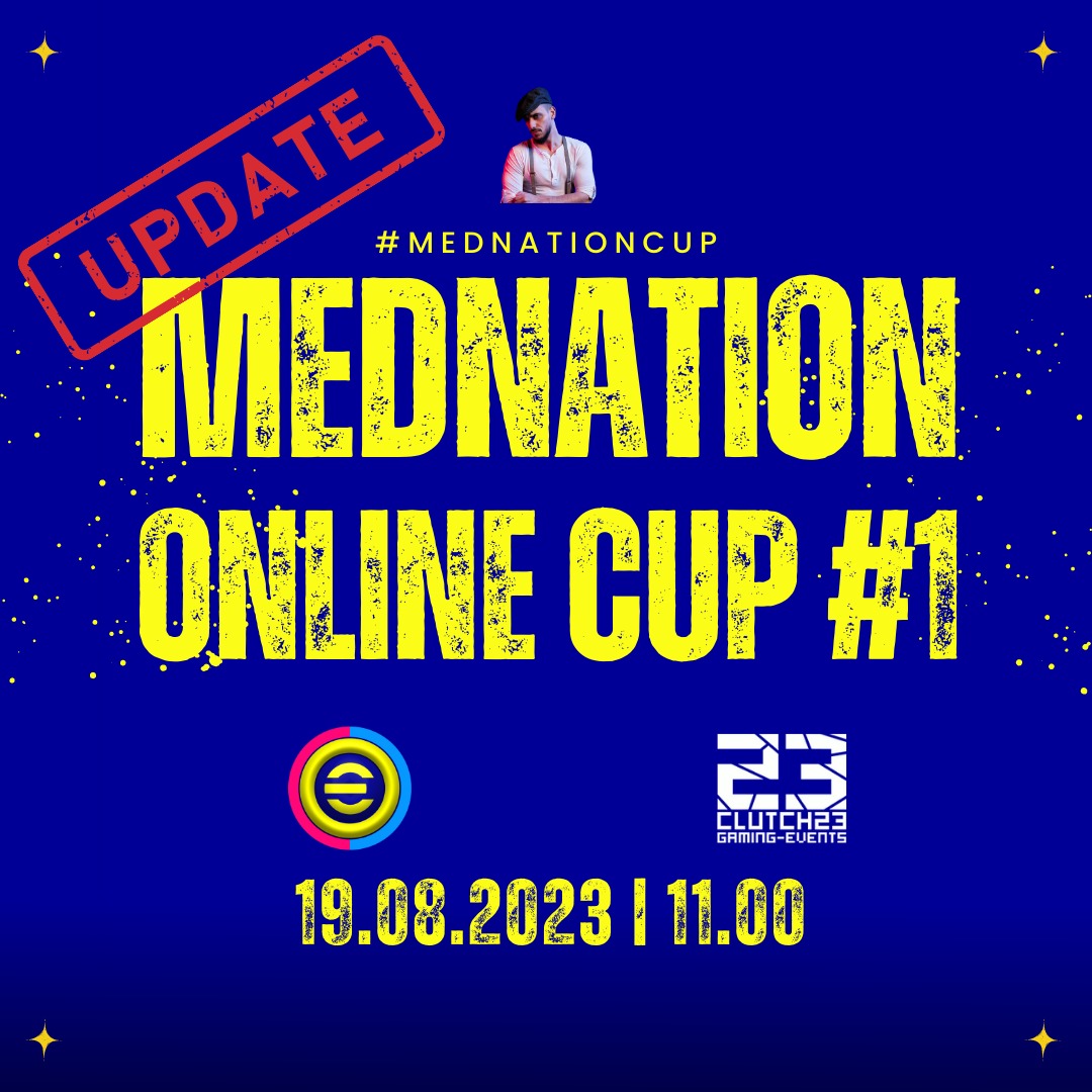 You've waited for, you get it!

MEDNATION CUP #1 🏆
💰 500€ Prize Pool

✅ Open for EVERYBODY (worldwide) 
✅ Playstation 4 &amp; 5
✅ Dream Team - 2900 Strength

Sign up here:
start.gg/tournament/efo… 

#eFootball2023