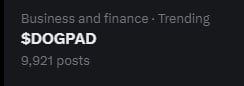$DOGPAD is trending again. Keep using the $DOGPAD cashtag EVERYWHERE!

#Shibarium #SHIB $SHIB $BONE