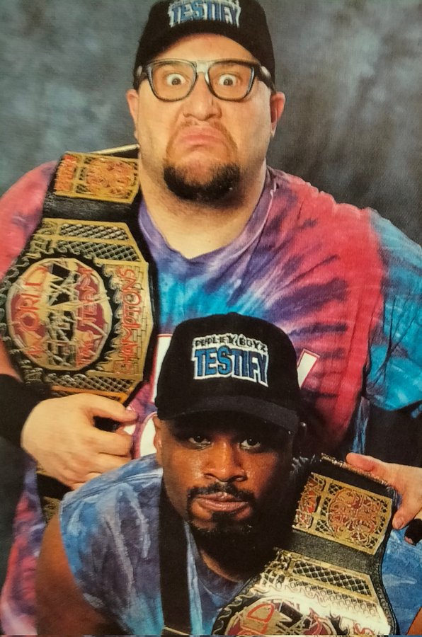 8/13/1999

The Dudley Boyz defeated Balls Mahoney & Spike Dudley to win back the ECW World Tag Team Championship at a house show in Cleveland, Ohio.

#ECW #TheDudleyBoyz #Team3D #BubbaRayDudley #DVonDudley #BallsMahoney #SpikeDudley #ECWWorldTagTeamChampionship