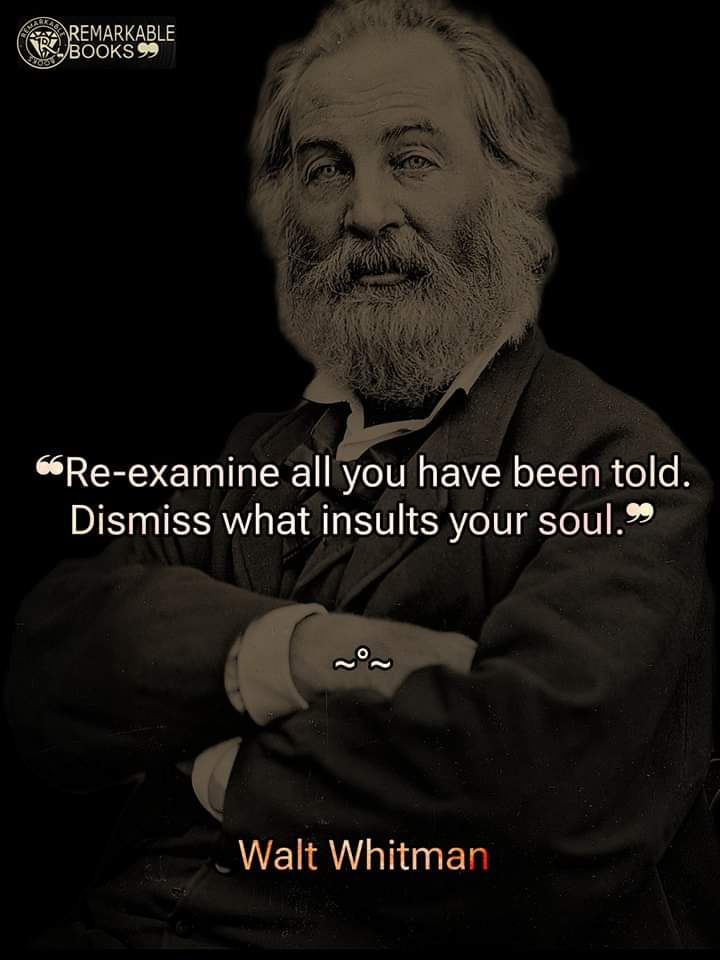 'Re-examine all you have even told. 
Dismiss what insults your soul'

#sundayvibes #wisequotes