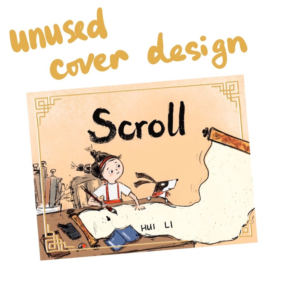 huili_illo's tweet photo. A glimpse of the cover design journey for SCROLL! It's been a thrilling ride to witness the evolution of the designs. We eventually chose a cover that radiates joy, featuring the vibrant red that holds significance in Chinese culture. #PictureBookAdventure #CoverDesignEvolution https://t.co/I7byC3u0wu