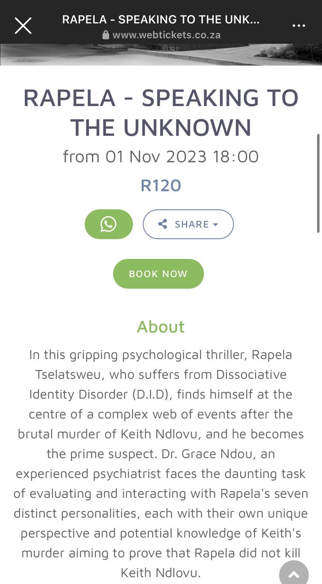 Madame_Shonsan's tweet photo. I haven’t been this excited about performing in a long time🥹
I’m proud to announce I’m coming back to the stage in an original independent theatre production called Rapela!
#Rapela will be in the @joburgtheatre from the 1st-4th NOV 2023. Make sure too book your seats! 🎭✨♥️ https://t.co/rFXmD2gC8U