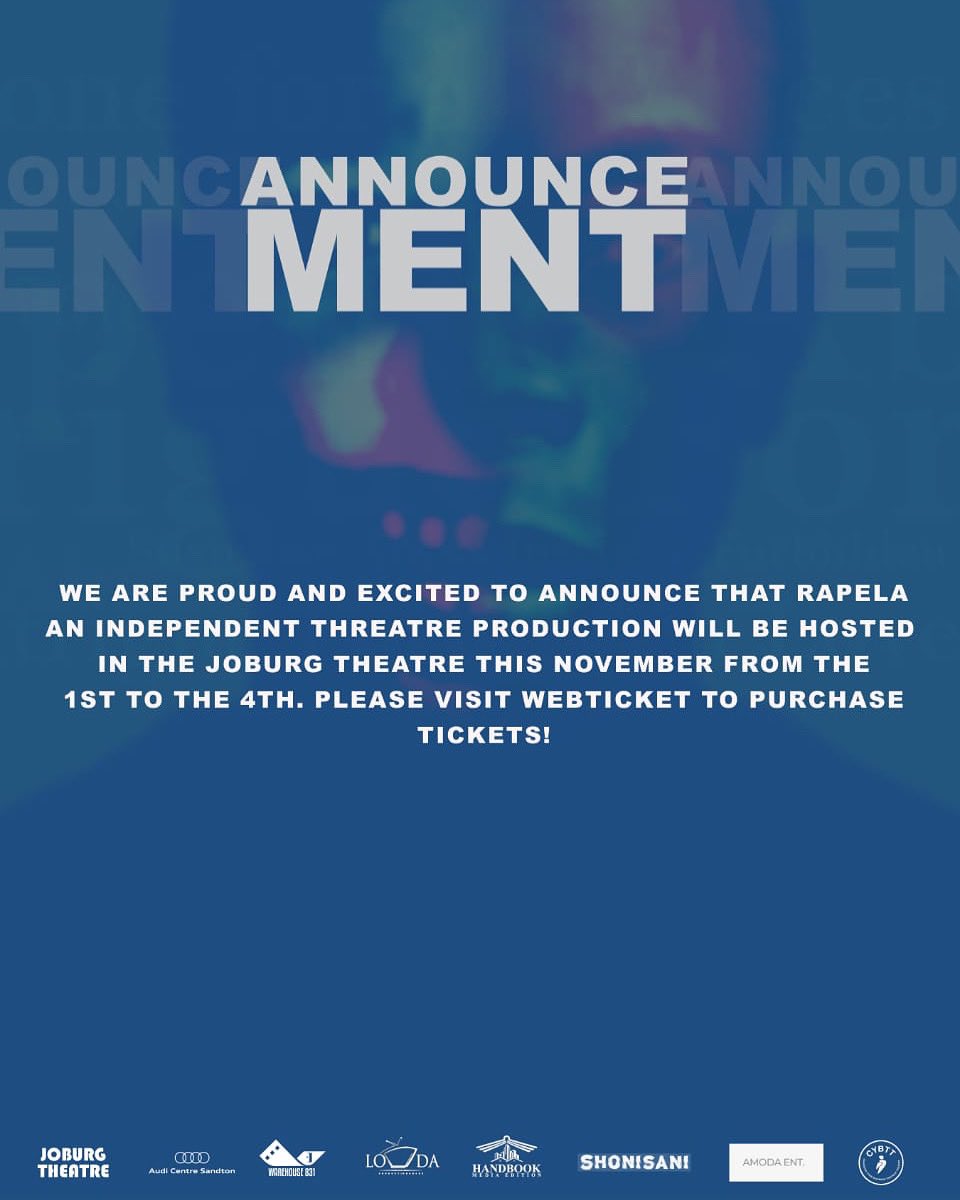 Madame_Shonsan's tweet photo. I haven’t been this excited about performing in a long time🥹
I’m proud to announce I’m coming back to the stage in an original independent theatre production called Rapela!
#Rapela will be in the @joburgtheatre from the 1st-4th NOV 2023. Make sure too book your seats! 🎭✨♥️ https://t.co/rFXmD2gC8U