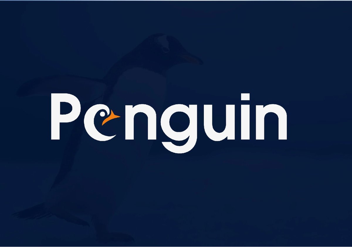 DesignerShafiq1's tweet image. Penguin Text logo design