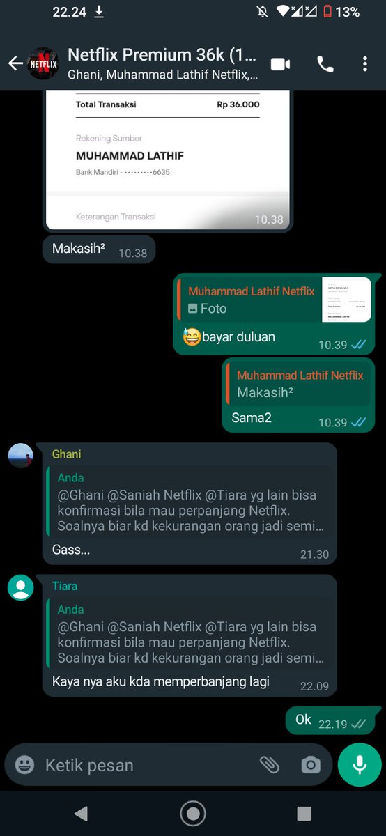7minnb's tweet photo. Dibuka lagi langganan Netflix premium patungan 36k untuk satu orang bebas screen limit/tanpa batas layar. Dimulai tgl 19 Agustus . Sangat terbatas. Minat langsung hubungi #zonauang️ #Netflix https://t.co/LYhoZw4FTV