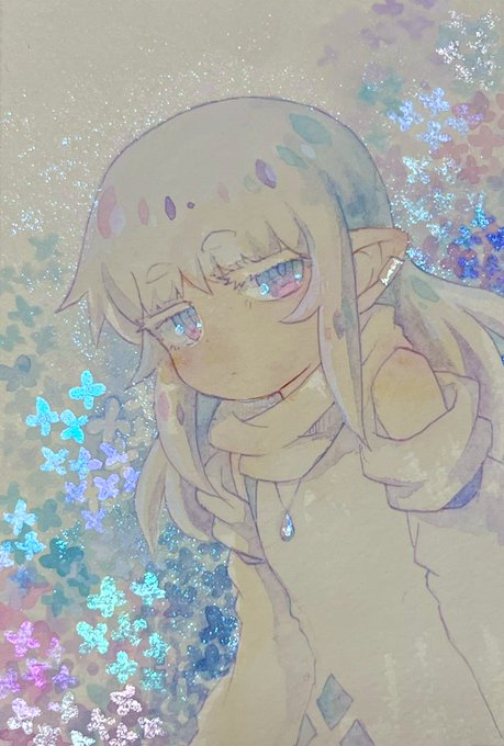 リリア 透明水彩とラメ絵の具