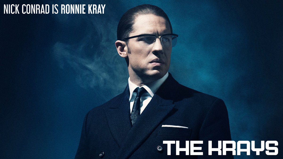 Nick Conrad is Ronnie, the more unhinged of the Krays twins, suffering from paranoid schizophrenia. #TheKraysMovie is now playing in theaters.