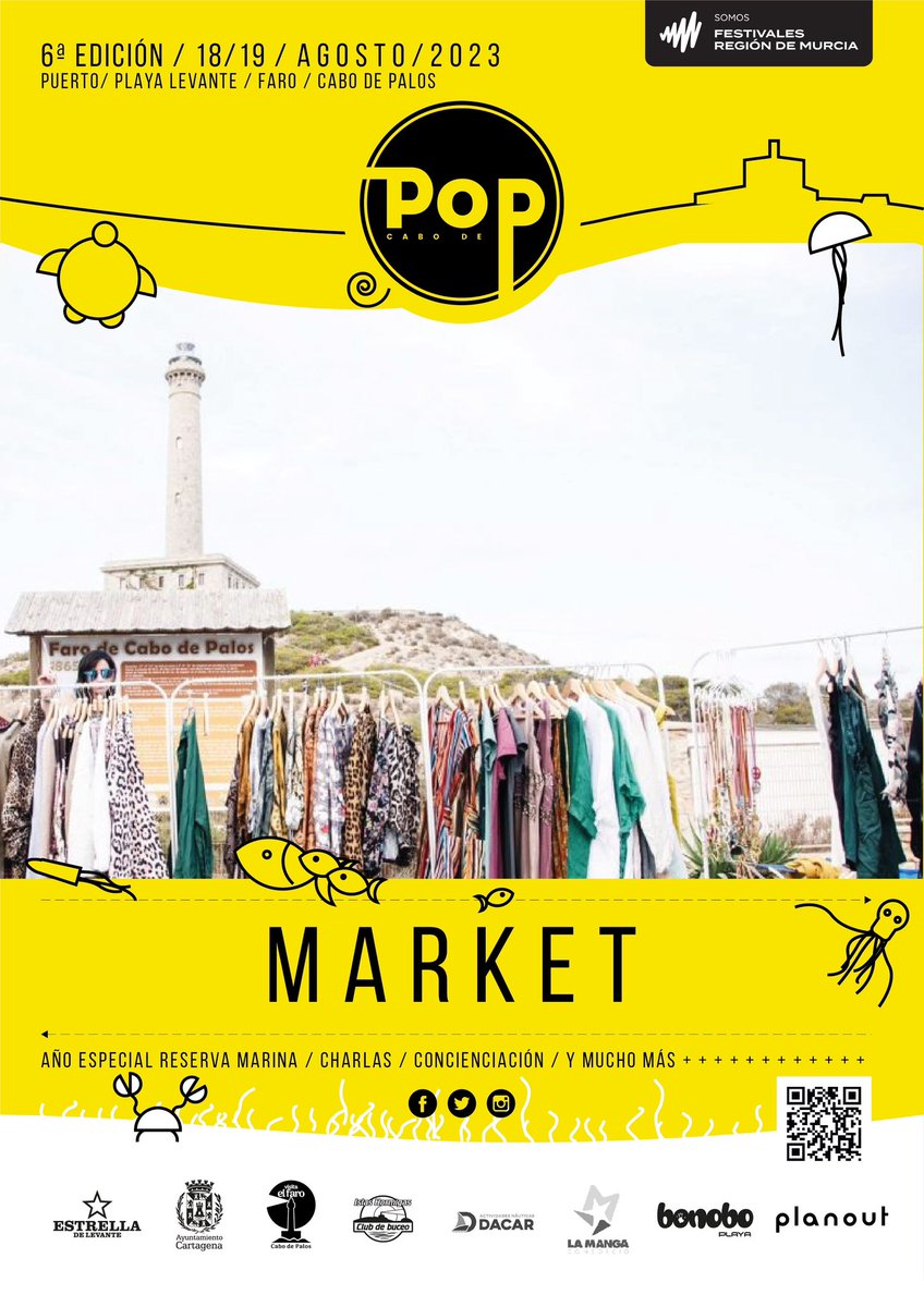 🪬 Cabodepop y Market artesanal 🪬 es algo que va de la mano.

🗯️ Los días 18 y 19 de agosto, podremos disfrutar de la mejor artesanía 🥰

🔅Comercio local, sostenible y de cercanía 🔅 

📍 Explanada del faro.