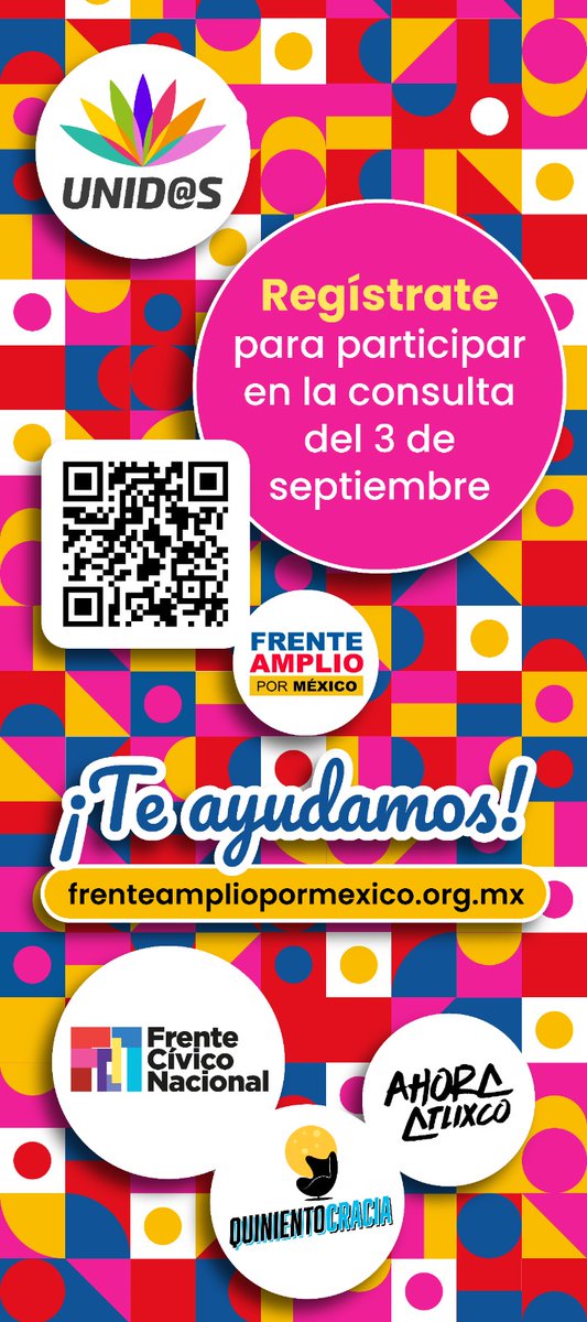 Ahora_Atlixco's tweet photo. Hoy estaremos apoyando al #FrenteCívicoNacional en el registro de personas que integrarán el Padrón Electoral que podrá participar el #3S en la consulta para elegir a la persona que encabezará al #FrenteAmplioPorMéxico 

#ParticipaciónCiudadana https://t.co/44hBZ5a5tl