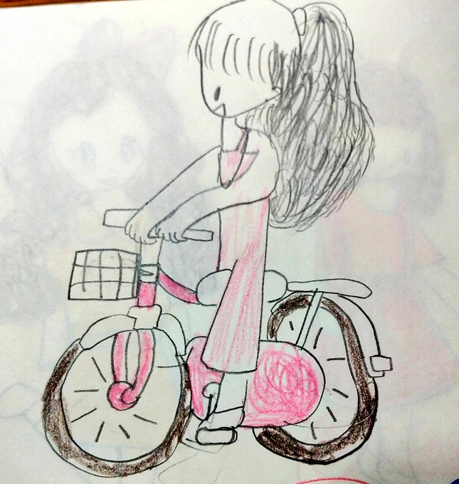 100💜↑ありがとうございます!
何とその後、1年生の時の自転車絵も出てきました……負けられない戦いがここにある🙄
←1年生 3年生→ 