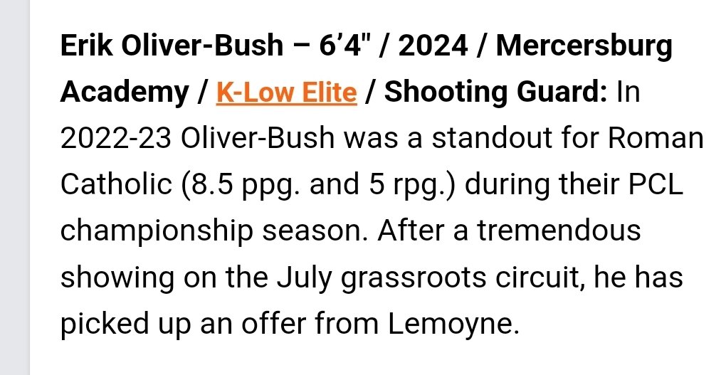 Excited to get to work with Erik (<a href="/erikbush311/">Erik</a>) just scratching the surface of what he can become! Played great during scholastic period and with <a href="/KLowElite/">K-Low Elite AAU Org.</a> this summer.