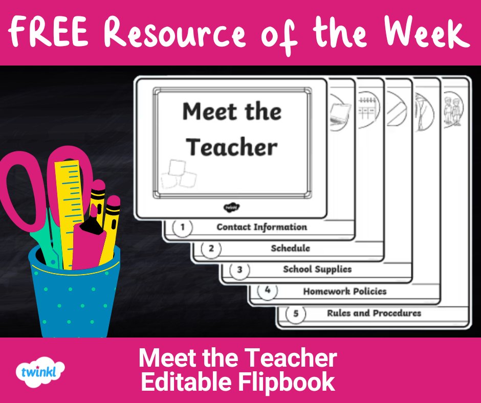 🍎Customizable "Meet the Teacher" flipbook!
✨FREE through 8/18
🔗 twinkl.com/l/h8ost

#BackToSchool #TEACHers #freebies