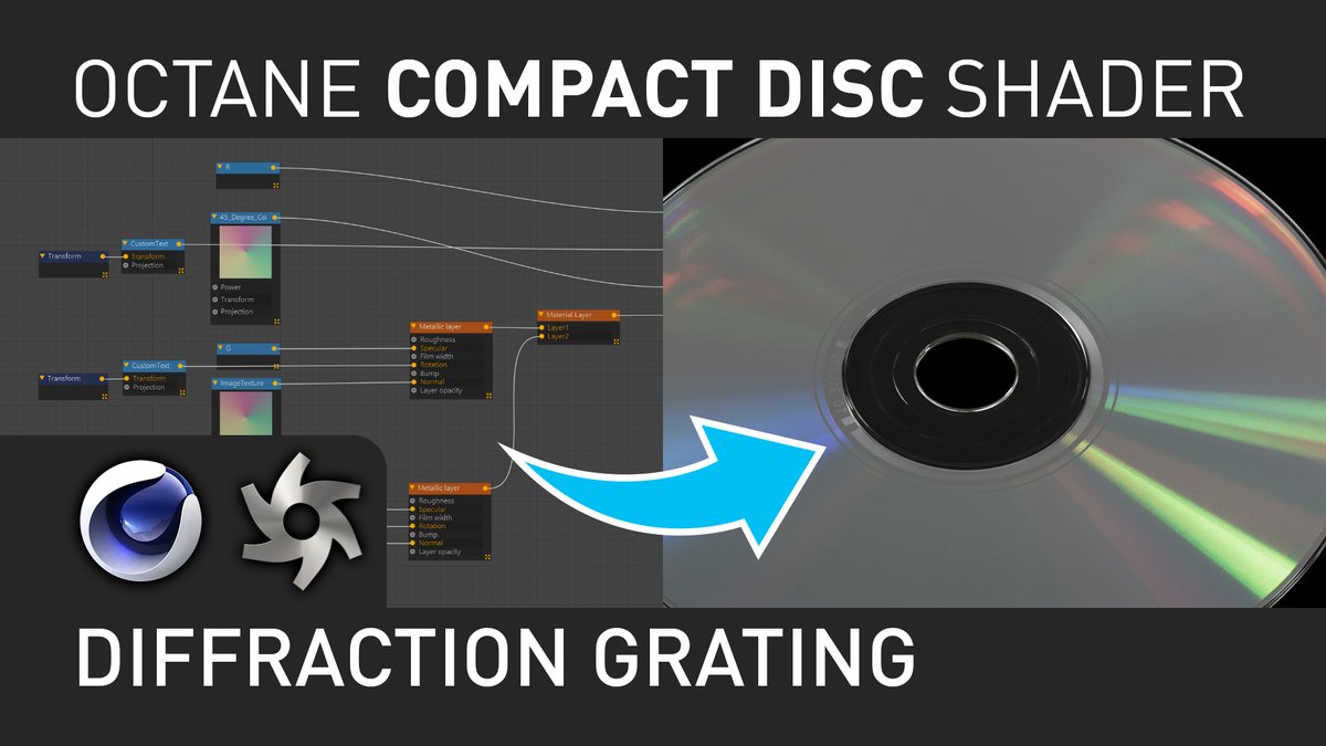 💿💿💿 Its finally here 💿💿💿
The Octane Compact Disc Shader Tutorial.

If you have something cool to show, made using this technique, I would love to see it 🙌

youtu.be/1Hf4wDc2EYk

<a href="/MaxonVFX/">Maxon</a> #cinema4d
<a href="/OTOY/">OTOY</a> #octanerender