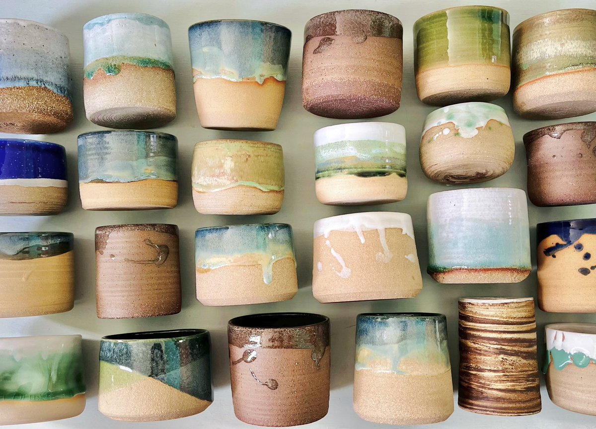 I wanted to purely enjoy throwing these cups and not stress about repeats, allowing each piece of clay to be what felt right. Then I wanted to really let go with glazing

Find unique shapes and glazes on adamceramic.com with a sweet 16.99 special price for a limited time