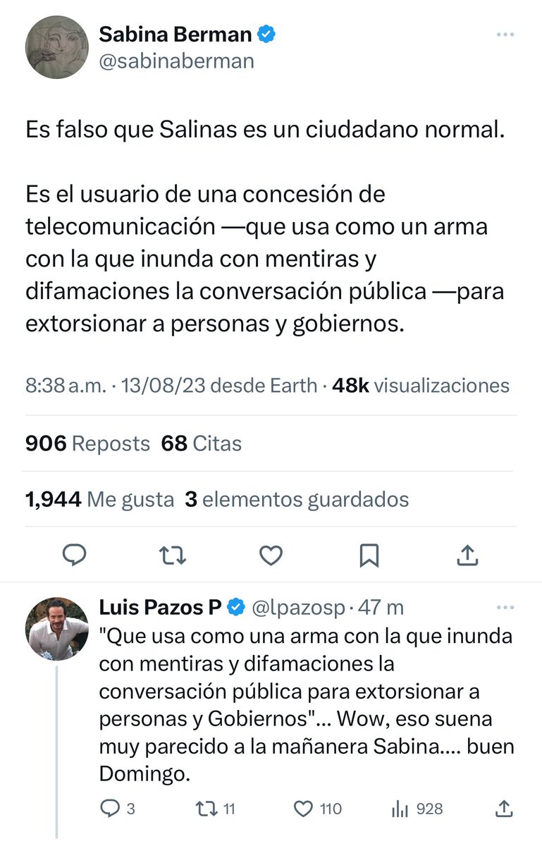 RicardoBSalinas's tweet photo. Díganle a #LaMomia que me desbloquee, que no me tenga miedo 😌 y que nos diga dónde está la tabla que clasifica a los ciudadanos en México, quién la hizo y en base a qué???

Quien pueda, hágame el favor de pasar a saludarla de mi parte. https://t.co/bLiEYCvpNu