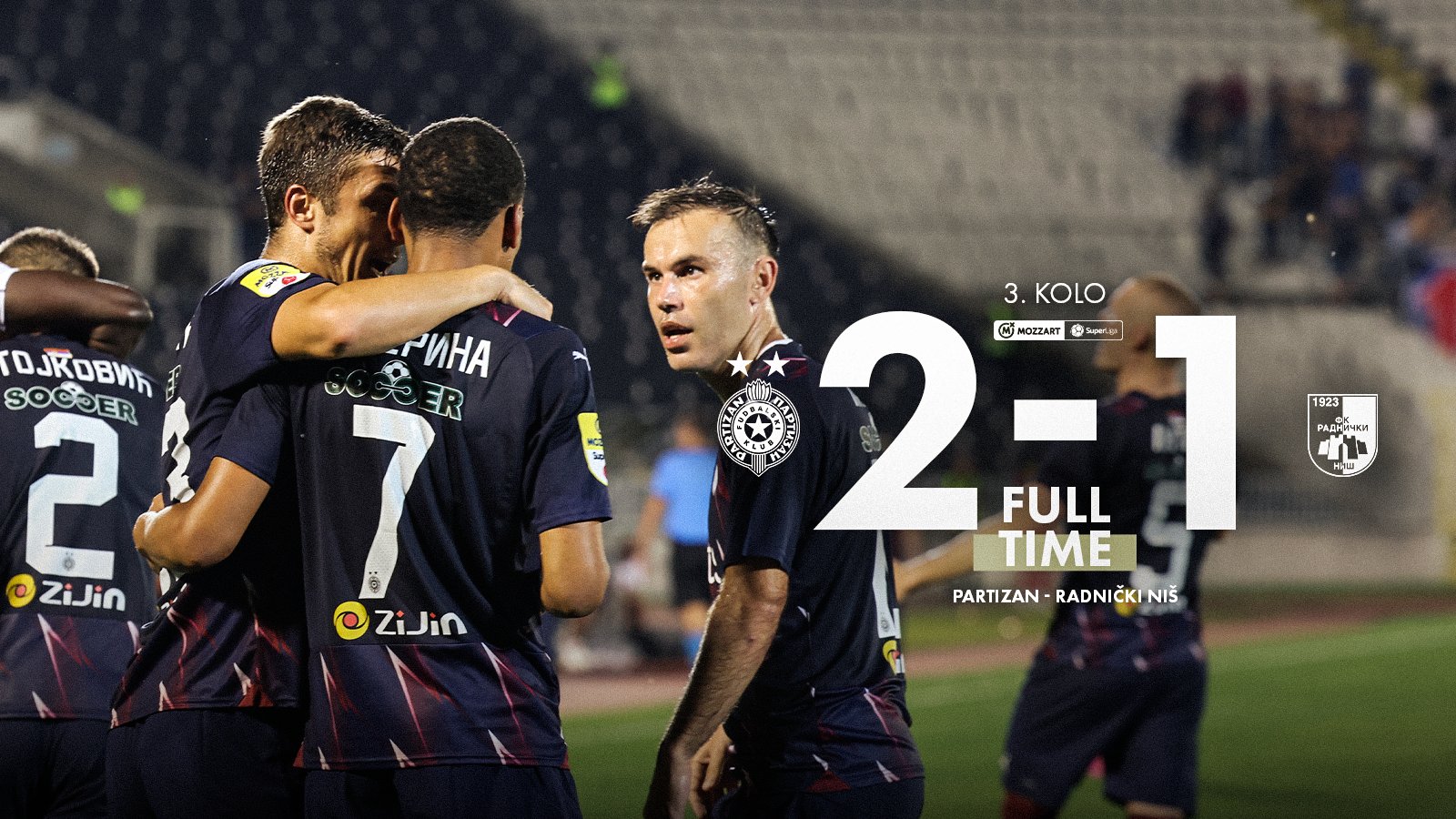 FK Partizan on X: ⌛KRAJ: FK Partizan 2️⃣:1️⃣ FK Radnički Niš