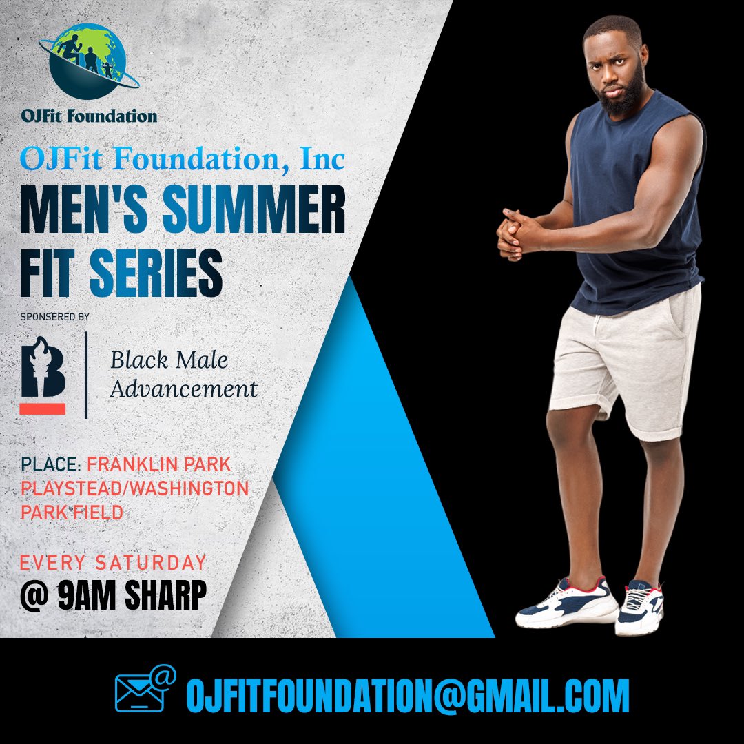 Hello Tribe, August is here and we have an exciting announcement. The OJFit Foundation is hosting a Summer Fit Series dedicated to Men of Color.

If you are a male of color between the age of 18-40 residing in Boston this is for you. Please contact us at OJFitFoundation@gmail.com