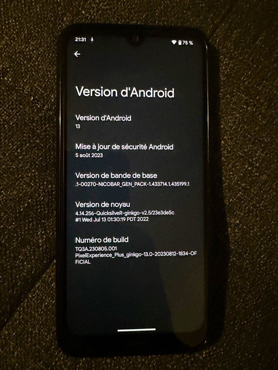 PUNISHER_A001's tweet image. J’ai installé la ROM #PixelExperience sur un Redmi Note 8T qui traînait dans un placard et franchement, c&apos;est le jour et la nuit et bien sûr tout fonctionne parfaitement 👌 @PixelExpROM 👍