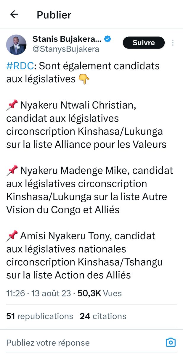 L usurpateur a publié une liste avec le  nom Nyakeru nom commun au pays car il y a même le village Nyakeru /territoire Irumu /Ituri sans rien dire pour semer  la confusion. Nous publions les frères  Nyakeru de maman Denise.