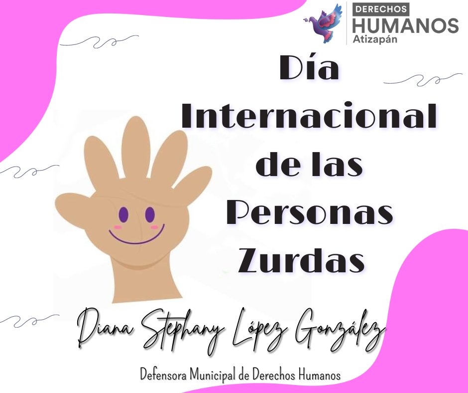 DianaStephanyLG's tweet photo. ¡La diversidad es nuestra fortaleza! En el #DíaInternacionalDeLasPersonasZurdas🤍 reiteramos que estamos comprometidos en garantizar que todas las personas, independientemente de su lateralidad, vivan en un mundo justo y sin discriminación ☺️
#AtizapánProtegiendoTusDerechos https://t.co/3n6wIRUcj7