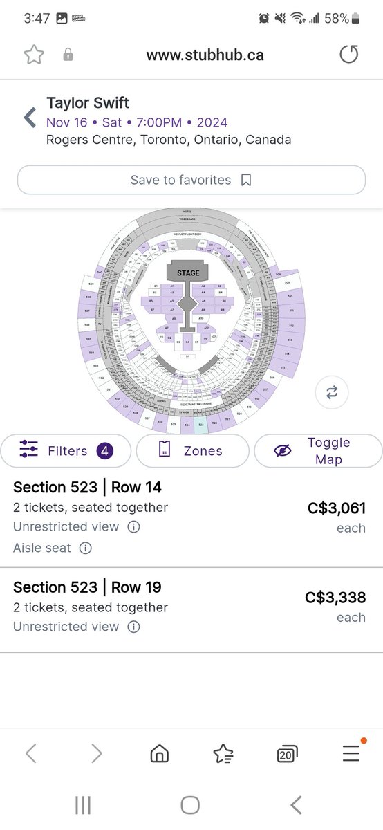 amandafron's tweet photo. Hey @TicketmasterCA I thought your verified fan sales were supposed to prevent stuff like this and get tickets into fans hands??  $2000+ for nosebleeds while thousands got waitlisted  #TSErasTourTO https://t.co/FON9CHWR0I