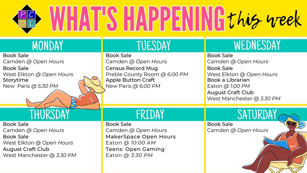 Our week is all booked up with Book Sales and Crafts at the library. For more information about our upcoming programs, visit preblelibrary.org/events