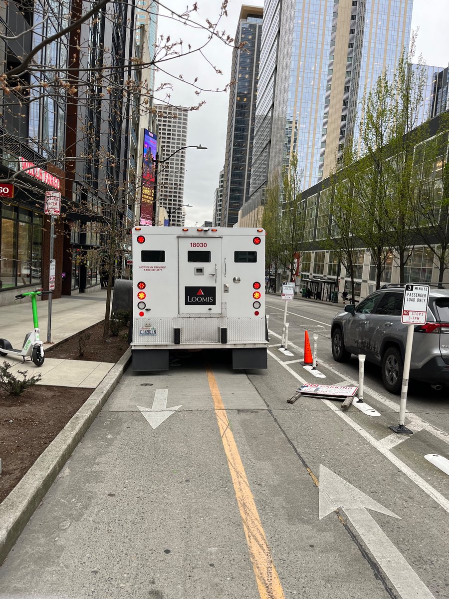 Cars in Bike Lanes Seattle tweet media
