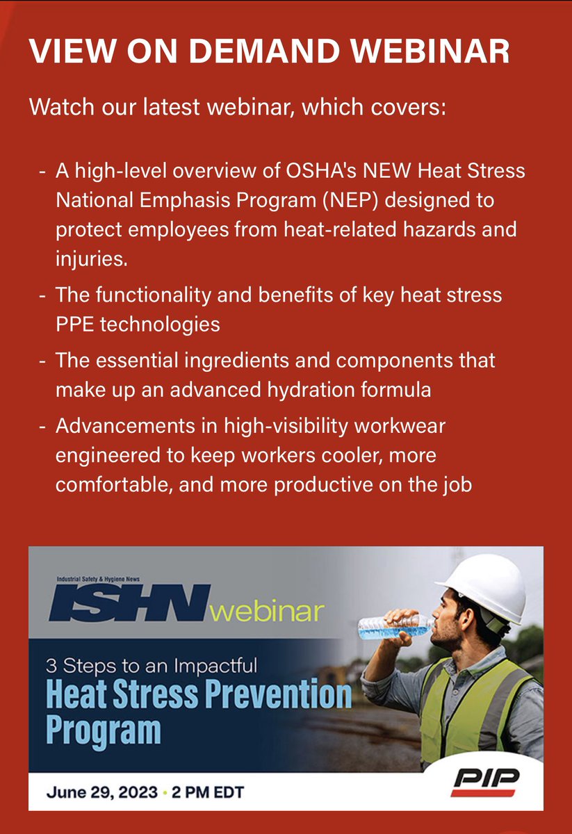 PIP as your reliable safety ally, we bring a wealth of expertise across diverse work disciplines, collaborating closely with industries to foster secure and productive workspaces for their valuable employees. To delve deeper into our offerings, reach out to our team. #heatstress
