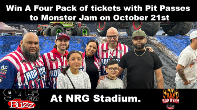 rodryanshow's tweet photo. We are not done yet. Win another  4 pack of @MonsterJam tickets with pit passes with @rodryanshow and #every20minutes. Retweet this tweet using @945thebuzz for your chance to win. Winner selection at 9:00 am. https://t.co/5ccTtM13nj