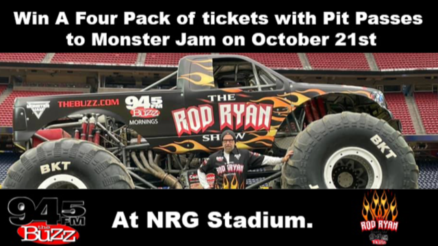 rodryanshow's tweet photo. Here is your chance to win a 4 pack of @monsterjam tickets with pit passes. @rodryanshow and @945thebuzz want to send you to the show. For your opportunity to win retweet this tweet using #every20minutes. Winner selection at 9:40 am. https://t.co/dEYHzChQd4
