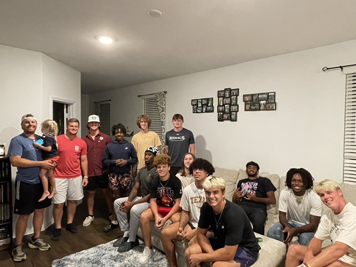 It was an absolute joy having the Bridgeland wideouts over last night! Always great getting to spend time together off the field. This is a special group of young men with big things ahead!#CMC

Consensus top Madden Player: <a href="/ianwhal/">Ian Hall</a> 

Consensus top Cornhole Player: <a href="/CadenHinze/">Caden Hinze</a>