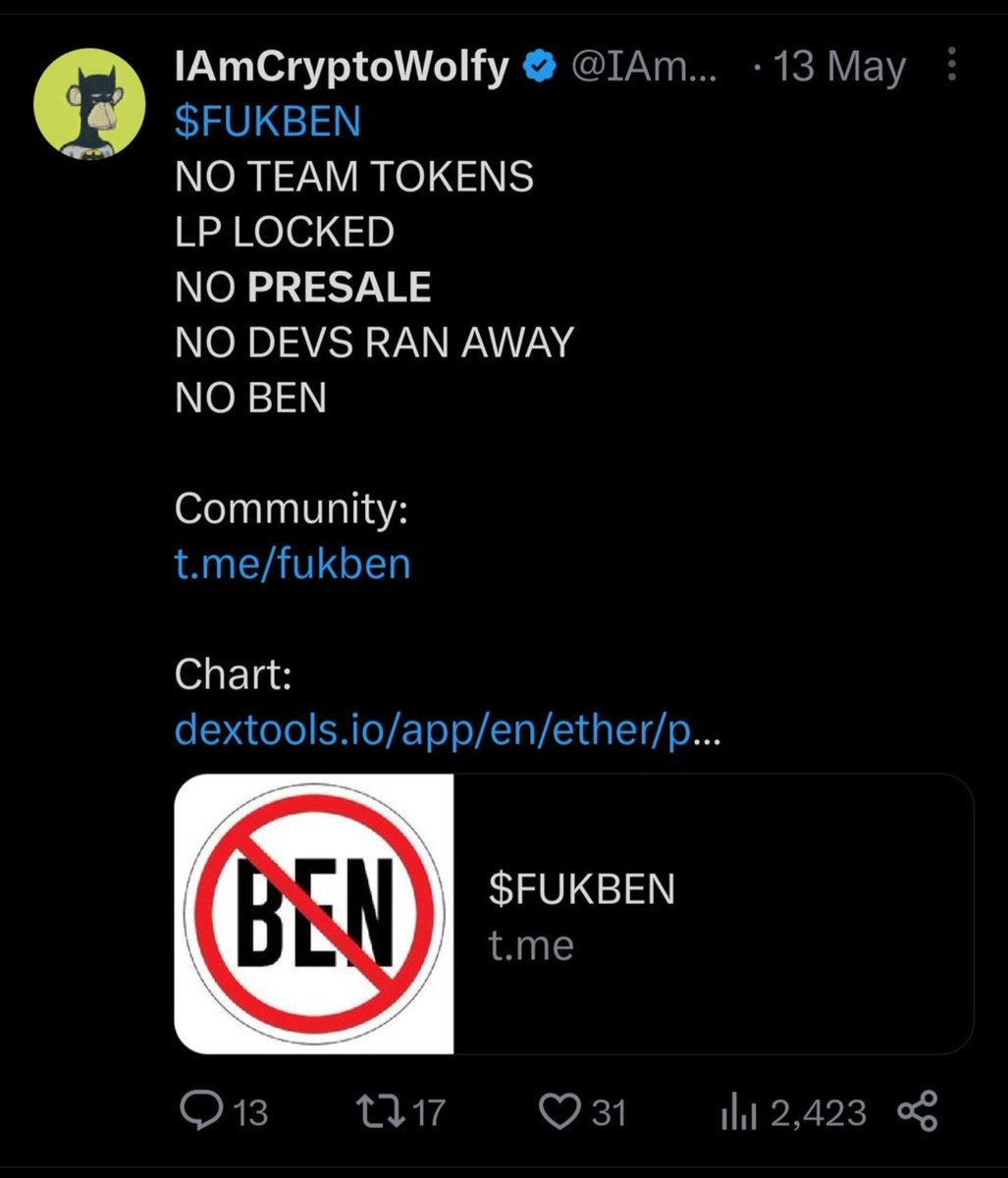 CrypBullTerrior's tweet photo. @Bitboy_Crypto Damn @Bitboy_Crypto GOT PLAYED LIKE A SUCKER! 🤣🤣 nice work @IAmCryptoWolfy 🤣🤣 $DUBX X $BEN https://t.co/QrOamooLKN