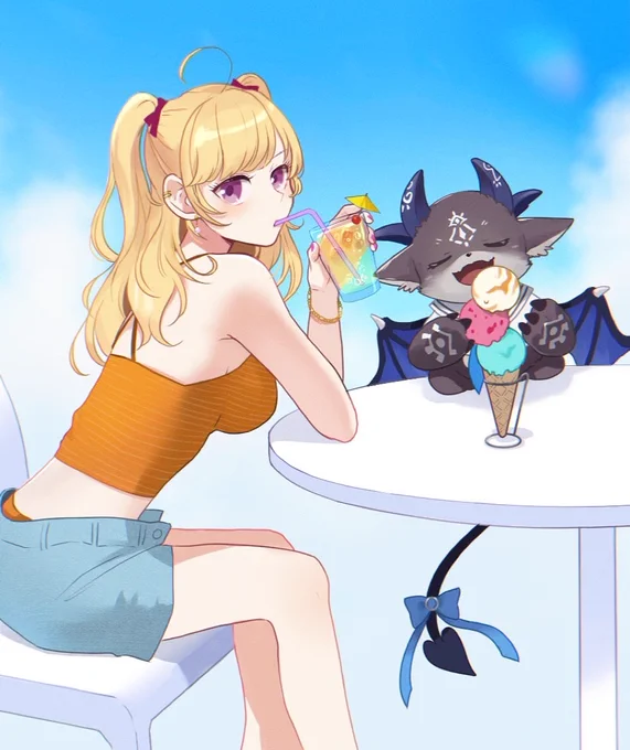 真夏のでびリオン #でびるさまにささげるえ #リオンあーと