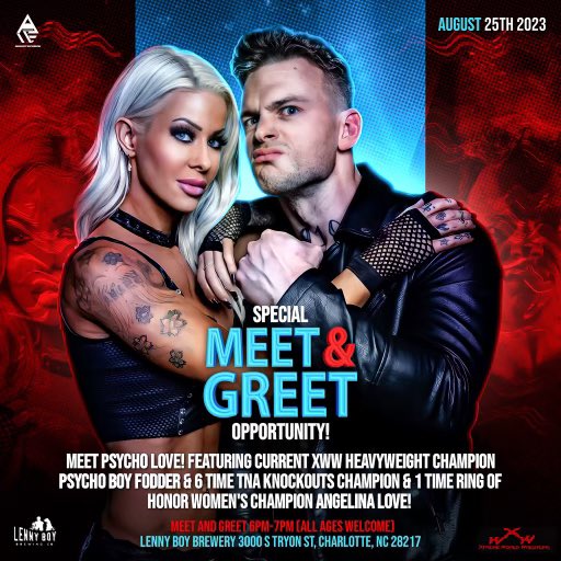CodenameOmni1's tweet photo. Friday August 25, come one, come all for an amazing opportunity to meet and greet the XWW World Champion @LoKeys910 and the Beautiful person herself, @ActualALove . And stick around for some amazing action from @XwwOfficial . Innovation is required and violence is expected. https://t.co/jSkHfE3yuS