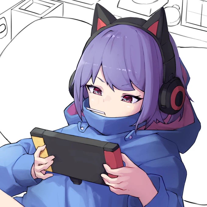 大分前に描いた作品のリメイクしてた おやすみ