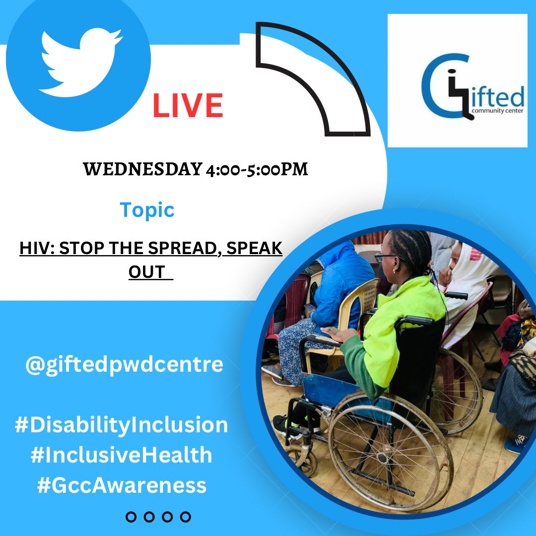 📢 “Over 1.4 million people are living with HIV with about 10% being children aged 0-14.
Kenya is likely to end HIV/AIDs by 2030 if it puts more focus on the priority populations…”
Join us this Wednesday as delve into HIV prevention among persons with disabilities #GccAwareness