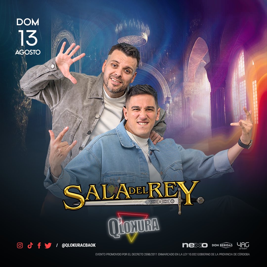 qlokuracbaok's tweet photo. SORTEO ENTRADAS DOBLES! 🎟️
1- Seguinos
2- Etiqueta a un amigo/a, comenta tu nombre apellido y últimos 3 del dni.
3-  Rt y ya estas participando.

Ganadores a las 22:00hs en esta publicación.
.

.

.

#Qlokura #Sorteo #domingo #Qlk
#baile #cordoba #saladelrey https://t.co/cuOdK29XaC