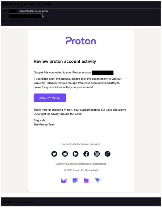 @ProtonMail / @ProtonSupport: There&rsquo;s a very (visually) deceptive phishing email going around that I<a class="tags" target="_blank" title="On Twitter" href="/?out=eyJ0eXAiOiJKV1QiLCJhbGciOiJIUzUxMiJ9.eyJpYXQiOjE3MjYwNzY4MDcsImlzcyI6InR3cG9ybnN0YXJzLmNvbSIsIm5iZiI6MTcyNjA3NjgwNywiZXhwIjoxNzU3NjEyODA3LCJyZWRpcmVjdF91cmwiOiJodHRwczovL3R3aXR0ZXIuY29tL1Byb3Rvbk1haWwifQ.Lr1TXFuLBo003PncAN9msSYDJka4deEpynYa8mV2lqfdnGQhHYZ-eSABq6EAfzuUSmTUIIRdLCXx6hQftLBtsw">@ProtonMail</a><a class="tags" target="_blank" title="On Twitter" href="/?out=eyJ0eXAiOiJKV1QiLCJhbGciOiJIUzUxMiJ9.eyJpYXQiOjE3MjYwNzY4MDcsImlzcyI6InR3cG9ybnN0YXJzLmNvbSIsIm5iZiI6MTcyNjA3NjgwNywiZXhwIjoxNzU3NjEyODA3LCJyZWRpcmVjdF91cmwiOiJodHRwczovL3R3aXR0ZXIuY29tL1Byb3RvblN1cHBvcnQifQ.FmP6CszYGoVVtM8HMqgaGpzeDzzfXwTJL6dpMsrh290lepZrHapAugcvnlHGnEmIMkl7HCnZFDBC3Ltlh6uLcA">@ProtonSupport</a><a href="/tag/phishing"class="tags"><span>#phishing</span></a>