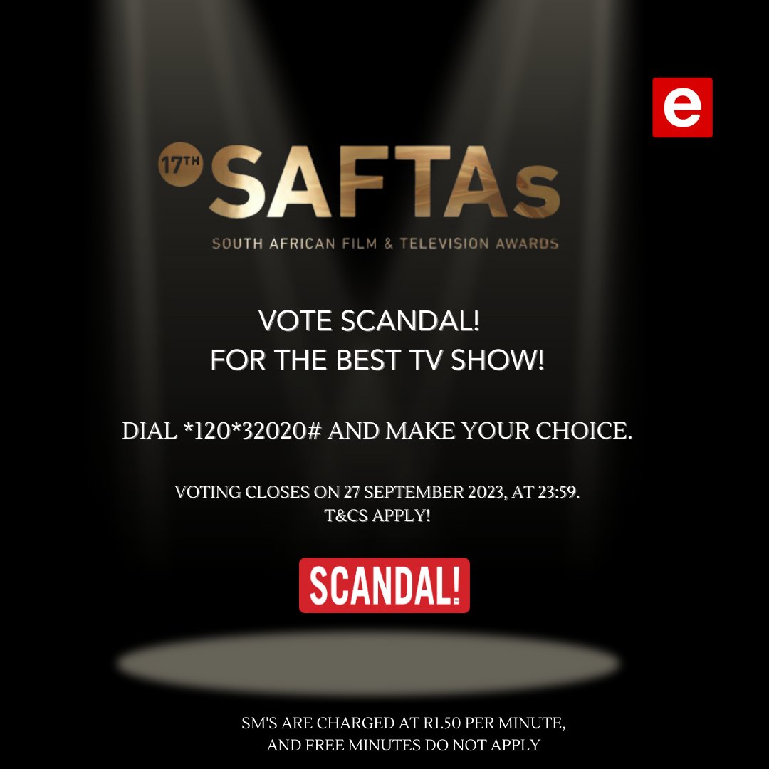 Let's take this moment to congratulate our 2023 SAFTA Nominees! 🍾 🥂 🎉  

Melusi Mbele for Best Male Actor. 
Best Achievement in Directing. 
Best Achievement in Scriptwriting. 
Best TV Show. [Vote:📲Dial *120*32020# and Choose option 14.]

Well done team!!! 🙌🏾 #etvscandal