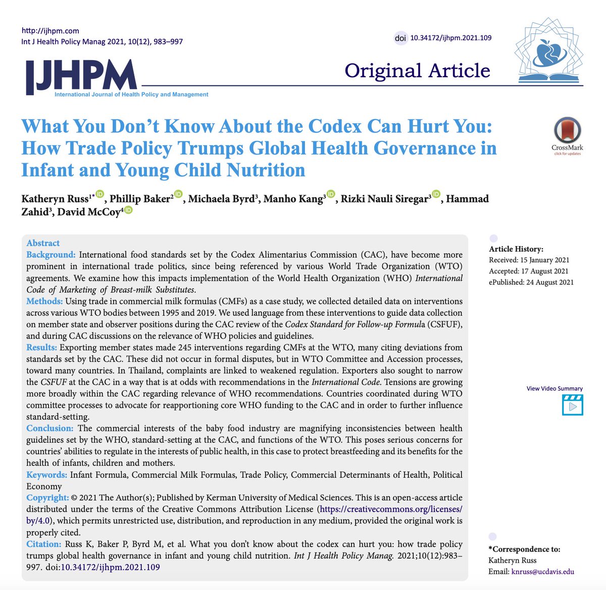IJHPM's tweet photo. What You Don’t Know About the #Codex Can Hurt You: How Trade Policy #Trumps #GlobalHealth Governance in #Infant and #YoungChild #Nutrition

https://t.co/8UMeIrspRd

https://t.co/5h2musmFDX

#MilkFormulas #TradePolicy #DeterminantsofHealth #PoliticalEconomy #IJHPM

@rizkisiregar https://t.co/LuNpxCwmoo