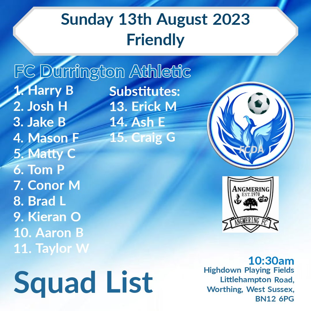 FC Durrington Athletic (@fcda2021) on Twitter photo A disappointing day for FCDA, as they crash out in the final friendly for the 1sts before the interteam and season start. A very strong <a href="/sunday_wick/">Wick Sunday FC</a> side hit good for 10 and subdue the FCDA attack to also claim the clean sheet. 
We learn, we adjust and we strengthen. A disappointing day for FCDA, as they crash out in the final friendly for the 1sts before the interteam and season start. A very strong <a href="/sunday_wick/">Wick Sunday FC</a> side hit good for 10 and subdue the FCDA attack to also claim the clean sheet. 
We learn, we adjust and we strengthen.