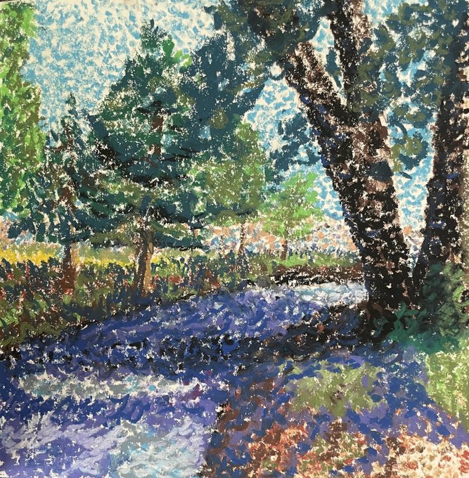 b2sure's tweet image. "🌿 Following the Path of Possibilities 🌄✨ Excited to share my newest oil pastel creation with you all! This piece invites you to journey with me down a tranquil path, as it disappears behind a majestic tree. 🎨🌳
Title: "Path of Possibilities" Medium: Oil Pastels 🎨