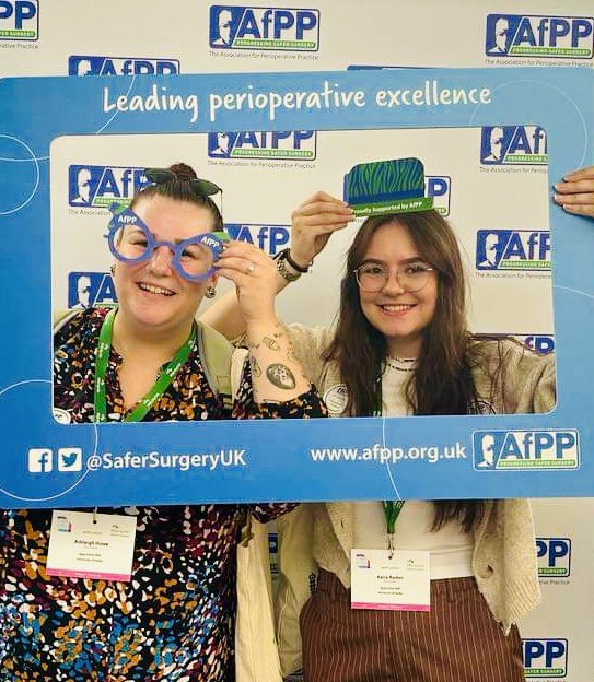Just_Ash93's tweet photo. @SaferSurgeryUK Iโm sure my arms are longer from all the freebies, and my head is larger from all the information. What an excellent few days! So much to be proud of. #AfPPConf2023 ๐
from 2 #ApprenticeODPs at @DerbyUni @UHDBTrust ๐ https://t.co/prVpKshl2o