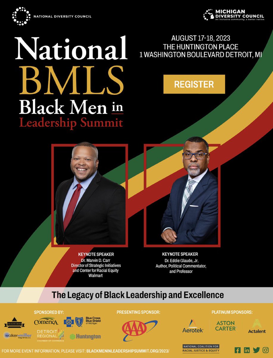 Join @NationalDiversityCouncil and @TheMichiganDiversityCouncil for the 2023 Black Men In Leadership Summit: Register now to attend: bit.ly/BMILS23 #LeadToLegacy #LegacyOfLeaders

Returning to my hometown of #Detroit to share with this group as a closing speaker !!