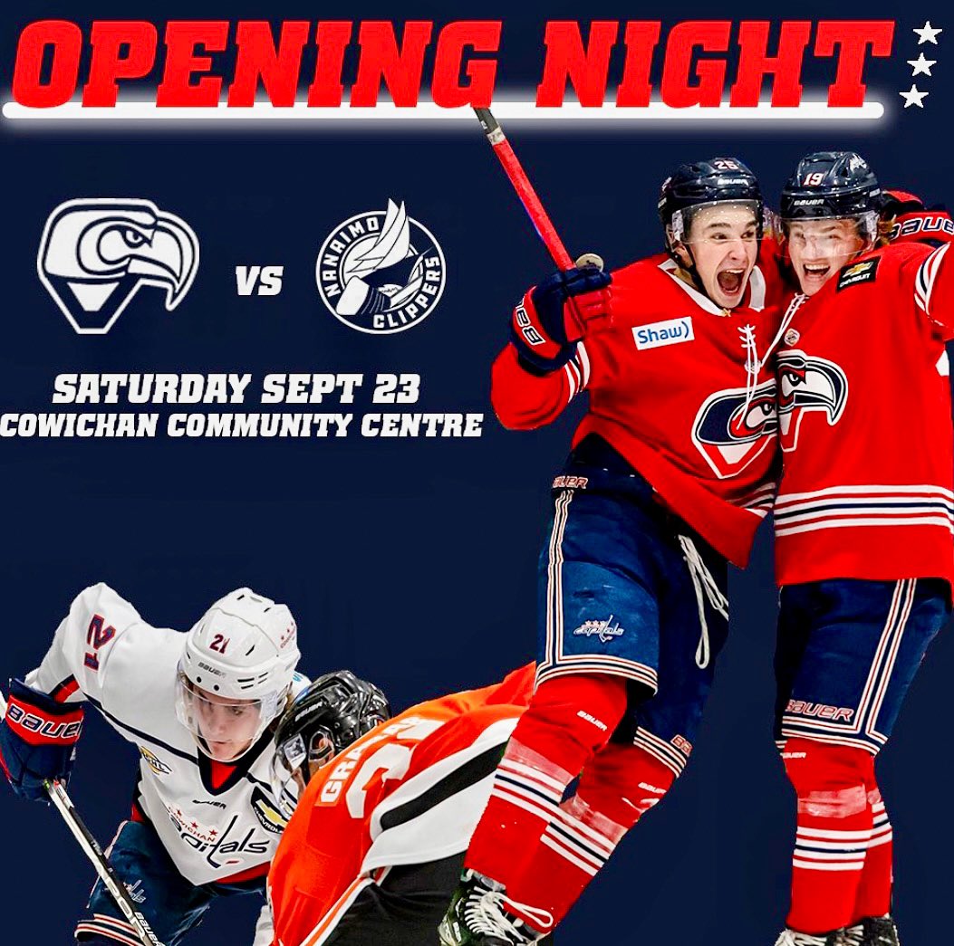 🏒 A rivalry renewed 🏒 

@cowichancaps home opener on September 23rd is a date with the @ClippersHockey 🚨 

@BCHockeyLeague #homeopener #cowichanvalleycapitals #bchl 
#juniorhockeytickets #local #modernhockey #gocapsgo #nanaimoclippers