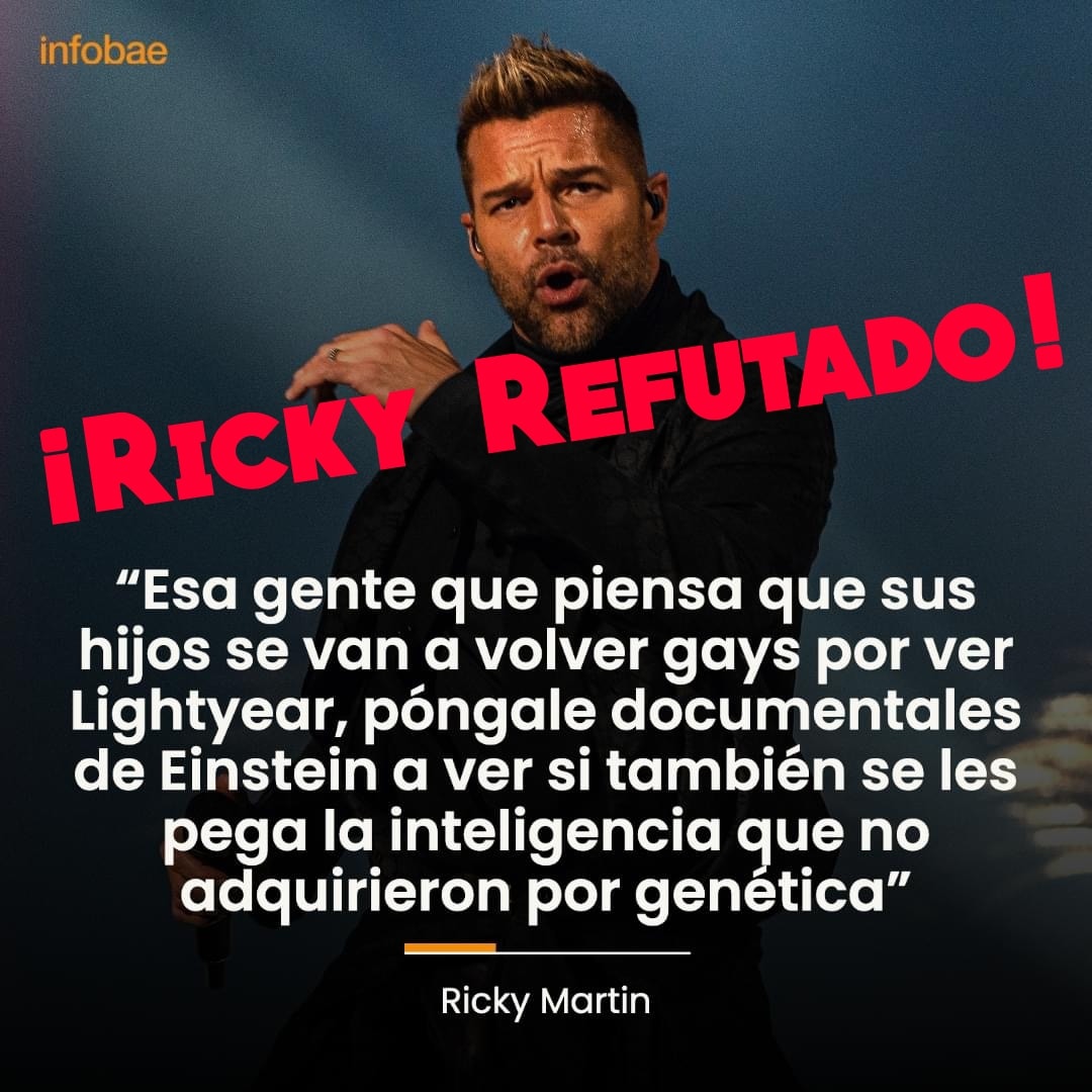 🚨| RICKY MARTIN REFUTADO 💥

Lo que Ricky  ha cometido es una falacia llamada como "falacia de la falsa equivalencia", que consiste en comparar dos elementos que no tienen ninguna relación, pues describe una situación donde hay una equivalencia aparentemente lógica, pero en