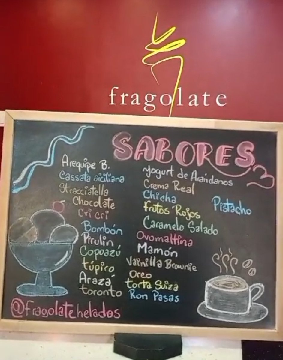 Un domingo para disfrutar en familia de sabores que sólo consigues en #Fragolate Te esperamos hasta las 8pm.
Estos serán los sabores en #ValleArriba