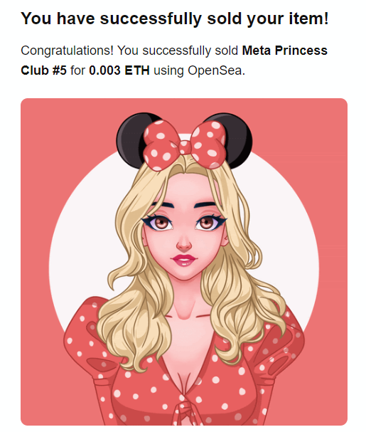 Meta Princess Club #5 Sold 🥳🥳🥳
To @MoparGirl345 💛💛💛
Thanks for the support friend 💜

#NFTs #NFTCollection #NFTartist #OpenSeaNFT #WomenInNFTs #NFT #NFTProject #NFTdrops