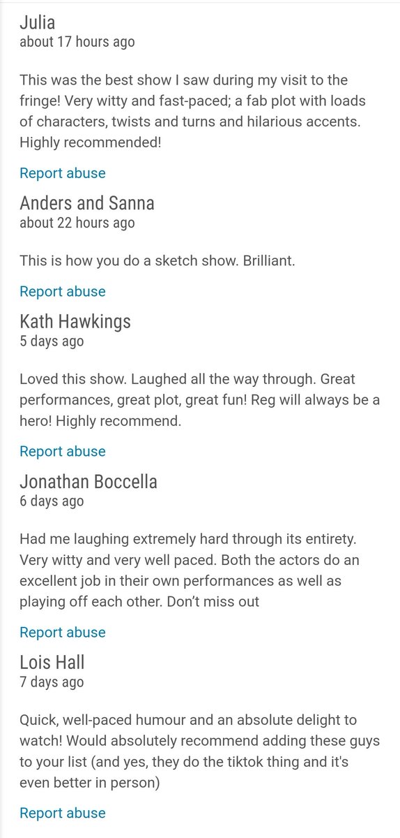 Jackman and Bones (@jackmanandbones) on Twitter photo Another packed show today and the fab audience reviews keep coming - thank you!!
If anyone at <a href="/edfringe_review/">EdFringeReview</a> fancies popping along next week, we'd love to save you a seat again 🙂 Another packed show today and the fab audience reviews keep coming - thank you!!
If anyone at <a href="/edfringe_review/">EdFringeReview</a> fancies popping along next week, we'd love to save you a seat again 🙂